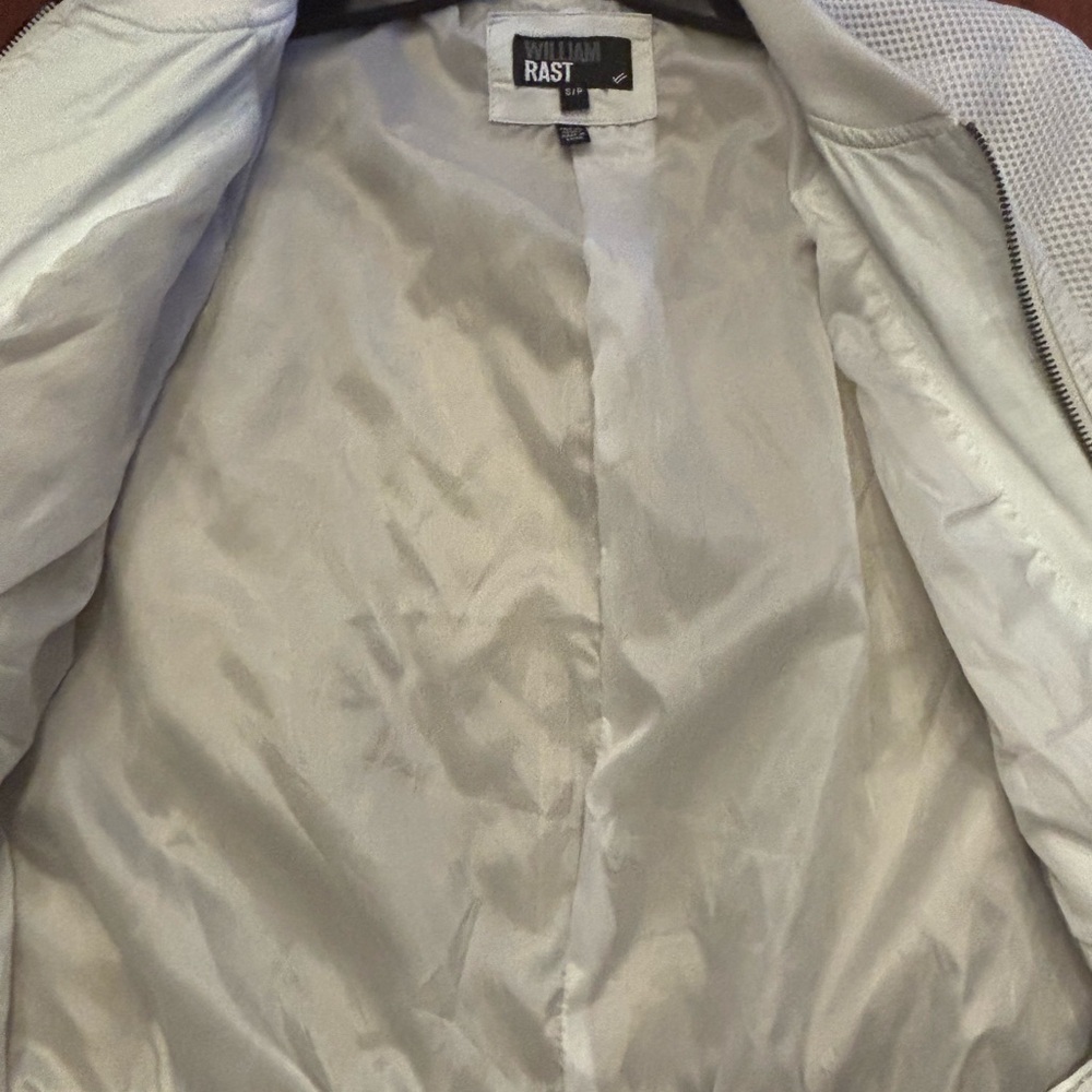 William Rast White Zip Up Bomber Jacket Size SP Streetwear - Picture 3 of 13